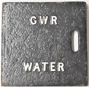 Great Western Railway cast iron water cover marked GWR, width 28cm