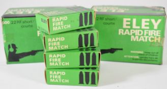 One-thousand-two-hundred .22rf Eley Rapid Fire rifle cartridges, all in original boxes. PLEASE