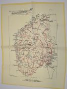WW2 British escape and evasion map for Norway showing areas garrisoned by German troops, reference