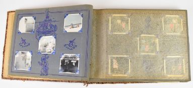 WW2 era album of approximately 150 photographs including Singapore Botanic Gardens, Suez Canal, Port