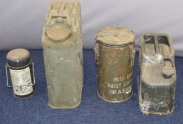 American or similar military petrol can, small jerry can dated 1955, vacuum container and a