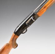 Beretta A302 12 bore three-shot semi-automatic shotgun with named and engraved locks, chequered