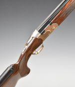 Beretta 686 Onyx 12 bore over and under ejector shotgun with named lock and underside, chequered
