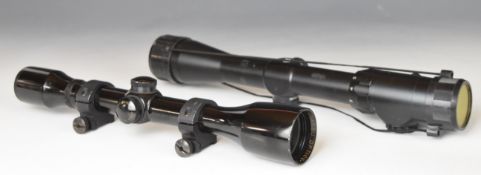 Two rifle scopes Nikko Stirling 3-9x40 and Bausch & Lomb with scope mounts.