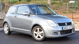 2006 Suzuki Swift 1.5 litre petrol car, registration number WN06 XAT, with V5c, MOT expires 04/12/