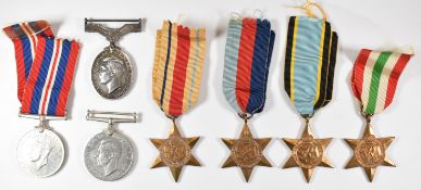 WW2 Royal Air Force medals comprising 1939/1945 Star, Air Crew Europe Star, Africa Star, Italy Star,