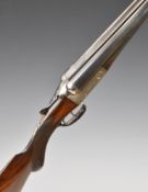 Edward Whistler 12 bore side by side shotgun with named and border engraved locks, border engraved