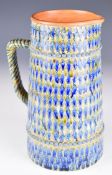 Doulton Lambeth jug, marked to underside HW and MR, height 25cm
