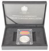 Worcestershire Medal Service Waterloo Campaign silver medal in .925 sterling silver, with