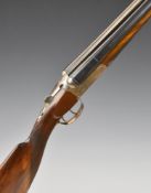 Fias for Gower Ltd 12 bore side by side ejector shotgun with chequered grip and forend, engraved