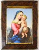 19th / 20thC porcelain plaque of the Madonna and child, possibly KPM Berlin, 15.5 x 11.5cm