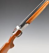 Acciaio Vickers 12 bore over under ejector shotgun with engraved scenes of birds to the locks and
