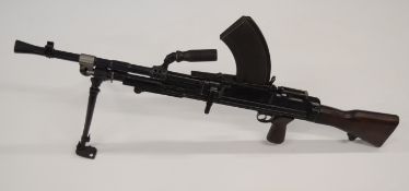 Deactivated British Bren Mk.3 .303 light machine gun stamped 'A.S.R. D 1955' to the left side of the
