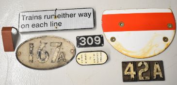 Signalling interest railway collectables to include signal lever badge, 2, 4 and A point labels,