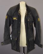 Belstaff motorcycle jacket with quilted shoulder pads, UK size 38