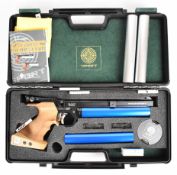 Steyr Sport LP 50 Match .177 PCP target air pistol with shaped and textured wooden grip stamped '