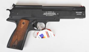 Weihrauch HW45 .177 air pistol with chequered wooden grips and adjustable sights and trigger, serial