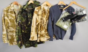 Six items of RAF clothing including two lightweight desert DPM combat jackets as issued and worn for