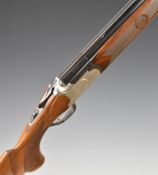 Lanber 12 bore over and under ejector shotgun with engraved locks, trigger guard, underside and