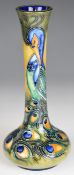 Moorcroft pottery bottle shaped vase by Rachel Bishop decorated in the Phoenix pattern, height 20cm