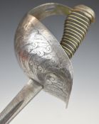 British Cavalry 1912 pattern officer's sword, with decorative bowl guard 89cm fullered blade stamped