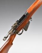 Short Magazine Lee Enfield (SMLE) No 4 Mk 1/2 .303 bolt-action rifle with storage compartment to the