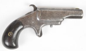 Derringer .41 rimfire pocket pistol with sheath trigger, wooden grips and 2.5 inch hand rotating