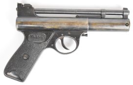 Webley Mark I .22 air pistol with named and chequered grips and adjustable sights and trigger,