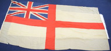 Large panel stitched Royal Navy white ensign flag, 360 x 170cm