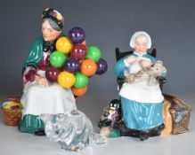 Royal Doulton character figures Nanny and The Old Balloon Seller, tallest 21cm