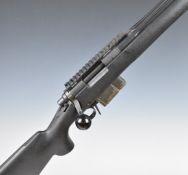 Armalon .308 bolt-action rifle based on a Remington 700 with bi-pod, sound moderator, leather sling,