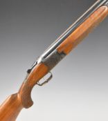 Laurona 12 bore over and under ejector shotgun with engraved lock, underside, trigger guard, top