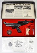 Webley Hurricane .22 target air pistol with shaped and chequered grips and Webley 1.5x15 scope, in