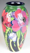 Moorcroft pottery baluster vase decorated in the Anemone pattern, 2002, height 26cm