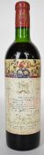 Chateau Mouton Rothschild red wine, 1968, bottle number 28753, 75cl. PLEASE NOTE ALL ALCOHOL &
