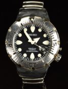 Seiko Perpetual Calendar 'Monster' gentleman's diver's wristwatch ref. 8F35-0019 with date aperture,