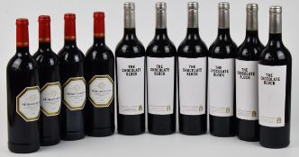 Ten bottles of South African red wine comprising six Boekenhoutskloof 'The Chocolate Block' red