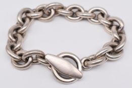 Georg Jensen silver curb link bracelet, marked 140A, 83g, 22cm