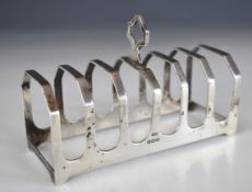 George VI hallmarked silver seven bar toast rack, Sheffield 1939, maker Viner's Ltd, length 11.