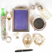Hallmarked silver mounted items to include Edward VII photograph frame to suit 6 x 4 inch photo,