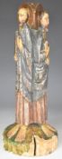 19thC continental carved wooden religious figural group of the Three Wise Men, height 41cm