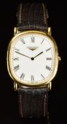 Longines gentleman's wristwatch ref. L4.624.2 with gold hands, black Roman numerals, white dial,