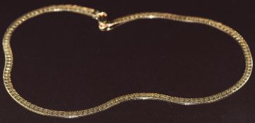 A 14k gold ribbon necklace, 10.1g, 41cm