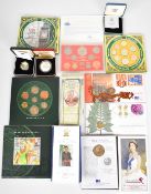 Royal Mint three cased silver proof coins comprising 1999 £2 Rugby World Cup, Barbados $1, 40th