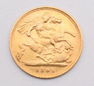 1901 Queen Victoria gold half sovereign
