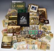 World coinage and banknotes including German, 2014 £20 Royal Mint silver coin, 1982 proof Cyprus