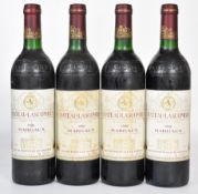 Four bottles of Chateau Lascombes Margaux 1986 Grand Cru Classe red wine, 75cl, 12.5% vol. PLEASE