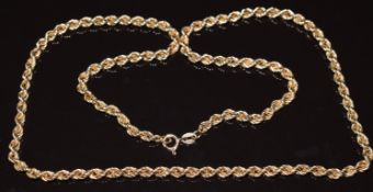 A 9ct rope twist necklace, 6.3g, 51cm