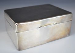 George V hallmarked silver cigarette box, Birmingham 1924, maker's mark rubbed, width 11.5cm