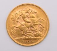1913 George V gold half sovereign